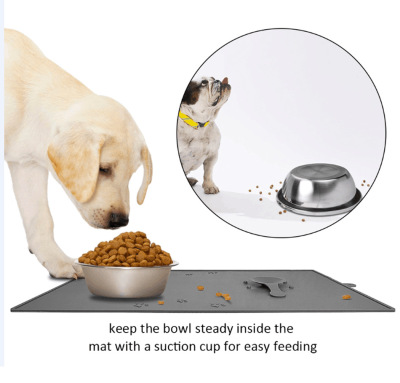 Manufacturers supply pet supplies non-slip bowl pad double bowl pad pet table pad with suction cup silicone non-slip pad