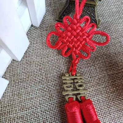 The new double happiness tassel cloth art red envelope red cap pendant brocade li is a seal tassel Chinese knot