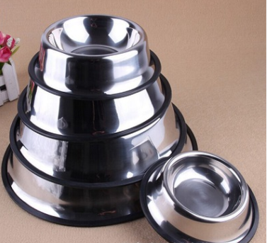 Cross - border pet bowl for stainless steel, non - slip silicone bottom dog to use cat to use customized pet supplies to use