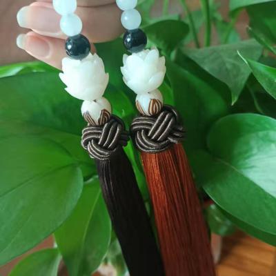 The new white jade lotus Chen qing-ling on The market with The ancient musical instrument flute pendant tassel tassel