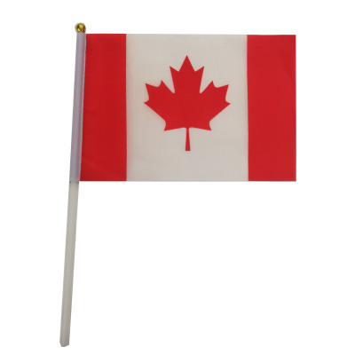 The Canadian flag waving flag plastic flagpole polyester double - sided printing factory direct sales can be customized