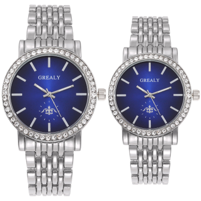 Foreign trade new water drill exquisite watch atmosphere fashion table hot style quartz watch blue light lovers table