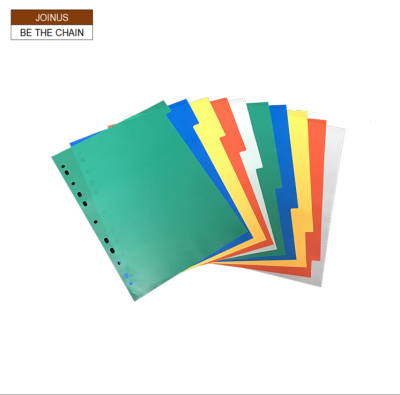  10-page stationery factory direct sale plastic index dividers color 22.5x29.5cm
