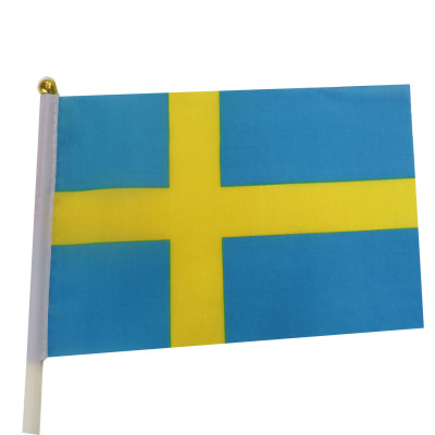 Swedish flag flag waving flag double - sided polyester printing plastic pole manufacturers direct sales can be customized
