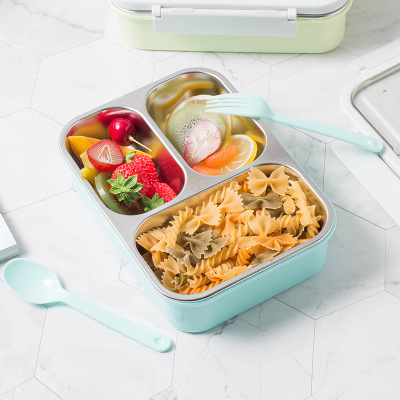 Office lunch box insulated 304 stainless steel lunch box portable split box bento box sealed no she