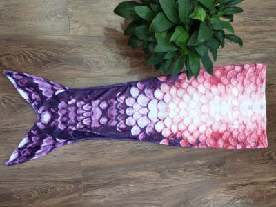 Flannel print mermaid blanket