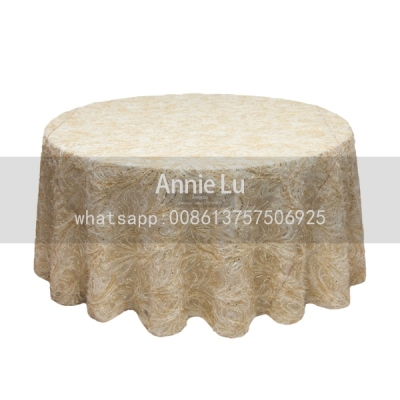 Hot-Selling New Arrival Feather Pattern Sequin Tablecloth European-Style High-End Wedding Hotel Tablecloth Decorative Fabric Tablecloth Chair Cover