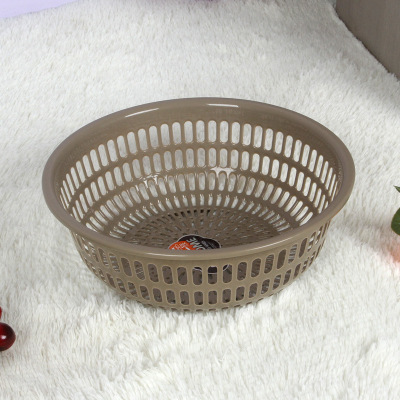 Round water basket hollow fruit basket plastic basket kitchen fashion washing basket malatang basket 5 yuan supply of goods