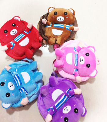 Little bear early education kindergarten children plush bag boy girl snack backpack cartoon cute backpack