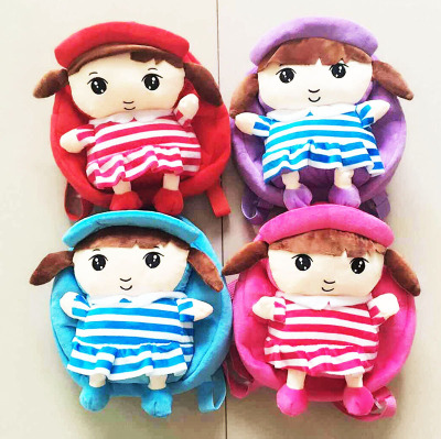 Striped skirt doll kindergarten child plush bag boy girl snack backpack cartoon backpack