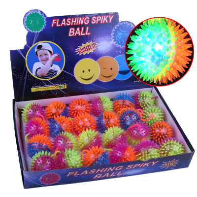 Flash Acanthosphere Children's Flash Two-Color Ball Night Market Luminous Massage Ball Stall Hot Selling Source of Goods Factory Wholesale