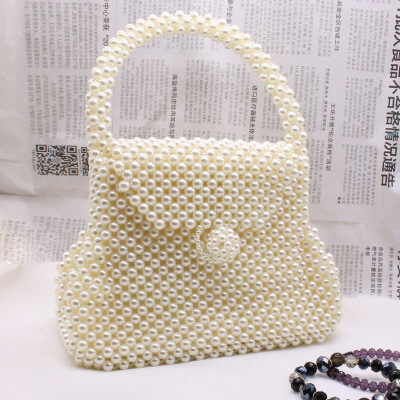 Pearl bag ladies 2019 new ladies handbag ladies high-end hand-woven bag beads