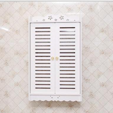 junheng european style wall-mounted storage rack hollow-out decoration bathroom rack with sliding door zw2561