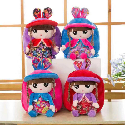 Long ear doll kindergarten children plush bag boy girl snack backpack cartoon cute backpack