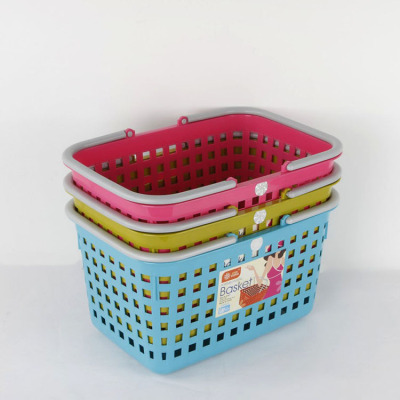 Factory direct selling plastic basket practical fruit and vegetable basket multi-purpose supermarket shopping basket