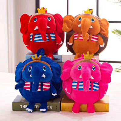 Crown elephant kindergarten children plush bag boy girl snack backpack cartoon cute backpack