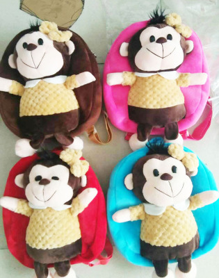 Monkey cartoon kindergarten children plush bag boy girl snack backpack cartoon cute backpack