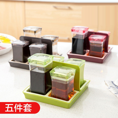 Creative kitchen products table containing bottle combination set plastic four-in-one contains bottle sauce bottle wholesale