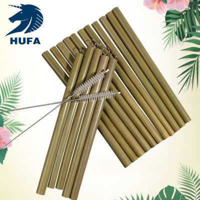 Factory Direct Sales Bamboo Straw Dining Bar Green Environmental Protection Carbonized Green Bamboo Straw Bamboo Pipette