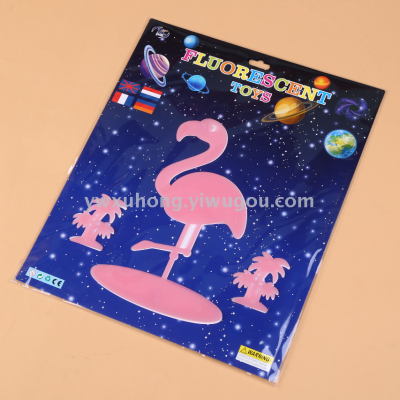 Luminous flamingo stickers size package butterfly fluorescent stickers refrigerator stickers