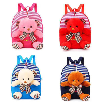 Stripe bear 3 kindergarten children plush bag boys and girls snacks backpack cartoon cute backpack