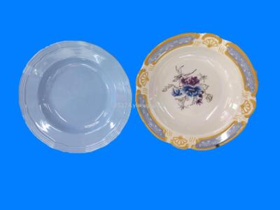 Melamine tableware Melamine plate imitation ceramic appliqued plate design exquisite price concessions