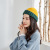 Korean version of Japanese students knitted hats two-color mohair hats children warm autumn and winter easy to wear cute melon skin hats