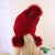 European and American women thicken winter double fashion knit hats hairball warm hats wholesale