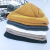 Autumn and winter knitted hat pure color new knitted melon skin hat knitted warm knit double layer wool hat spot