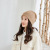 Knit hat women fall /winter wool solid color warm double thick Korean version jogo large size baotou head cap