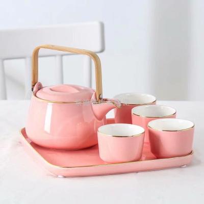 Jingdezhen new european-style ceramic square plate Fuji water fired tea set coffee set cup and saucer