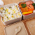 Environmentally friendly wheat straw lunch box large capacity square double deck lunch box 1400 ml portable elastic lunch box