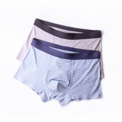 Factory Wholesale Men's Seamless Underpants Modal Striped Breathable Boxers Personality Sports Comfortable plus Size Pants