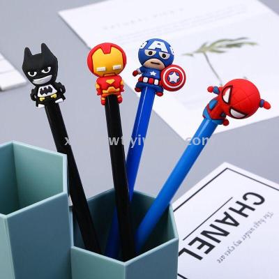 Korean Creative Super Heros Cartoon Gel Pen Student Pen Signature Pen Exam Universal Pen Wholesale