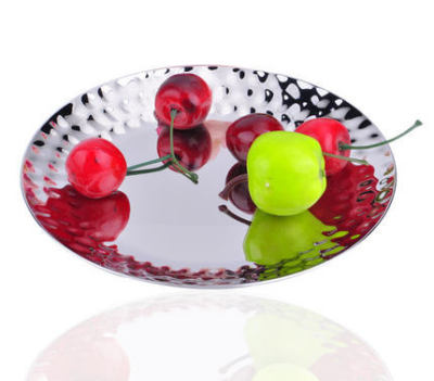 Stainless Steel Hammer Point Snack Dish Snack Dessert Plate Candy Plate Bar Snack Plate Home Stainless Steel Fruit Tray