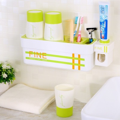 Direct sales without trace can be hung on the wall of dust - proof toothbrush holder set set mouthwash cup set