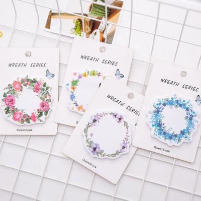 Japanese and Korean New Creative Stationery Beautiful Garland Sticky Notes Spring Flower Message Notes 30 Pieces