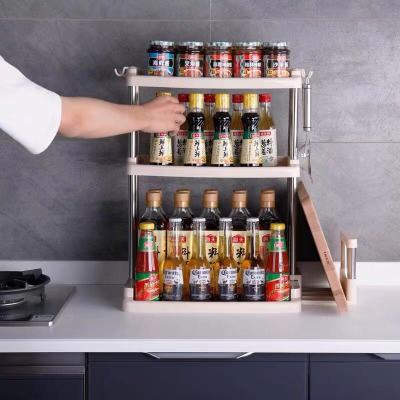 Manufacturers direct kitchen supplies plastic shelf shelf knife rack different-shelf oil salt sauce container wholesale