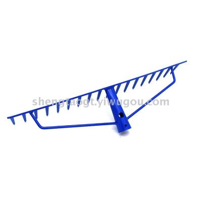 Blue 18 tooth flat rake multi tooth rake with steel rake
