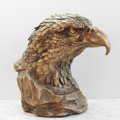 Resin Crafts Antiqued Bronze Eagle Head Ornaments Office Home Decorations Business Gifts