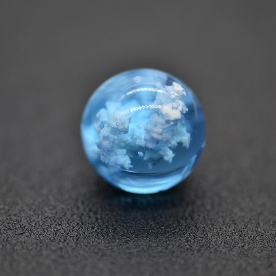 Creative ball drop glue blue sky clouds sky ball resin high transparent jewelry accessories 20mm