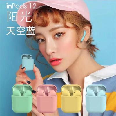 New macaron popover INPODS12 frosted sport HIFI true stereo wireless 5.0 bluetooth headset TWS