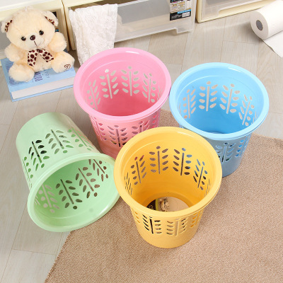 Creative daily trash can office use toilet plastic sanitary bucket to collect circular trash can