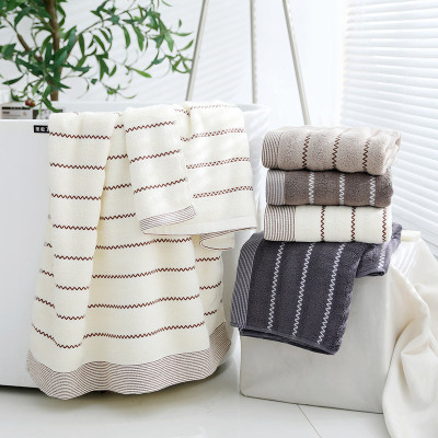 Manufacturer for stripe bath towel 70*140 pure cotton soft adult super super absorbent thickening hotel towel wholesale