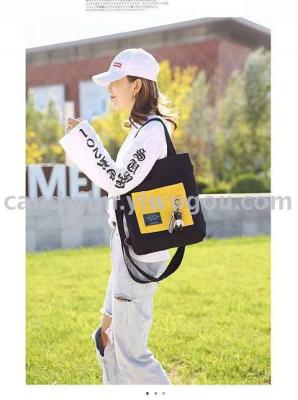 Multi-purpose canvas bag single-shoulder bag Korean students crossbody bag art backpack simple and fresh cloth bag bag