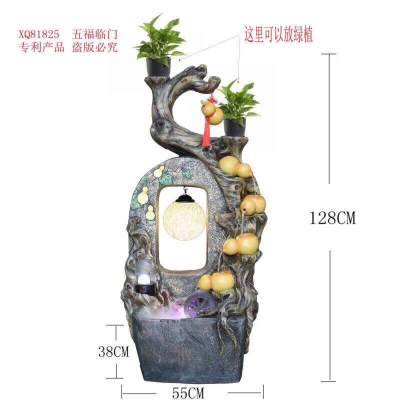 Five Blessings Flowing Water Fortune Furnishings Decoration Creative Loop with Light Fengshui Ball Housewarming Gifts