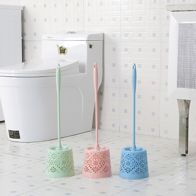 Toilet brush hollow out with base Toilet brush set creative plastic long handle Toilet brush 10 yuan store supply brush