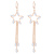 925 Silver Korean Style Long XINGX Wind Chimes Earrings Exaggerated Artificial Crystal Pearl Flower Earrings Factory Wholesale
