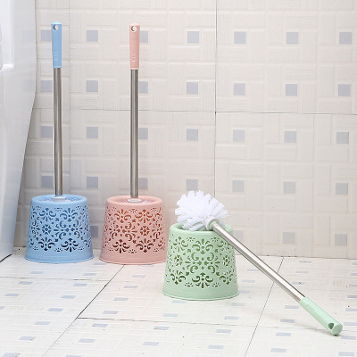 Toilet brush hollow out with base Toilet brush set stainless steel long handle Toilet brush supermarket shop floor stall named \"supply\"