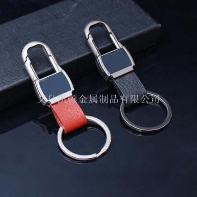 Creative man car key chain pendant high-grade metal waist engraved custom name phone key ring gift